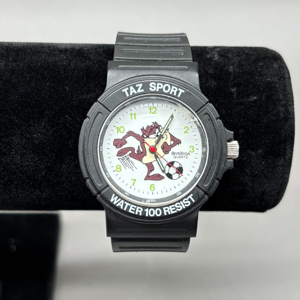 Taz Sport Armitron Quartz Watch Looney Tunes 1993 Warner Bros Soccer Boxed Works